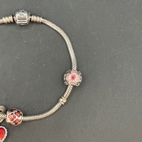 Ladies 925 Sterling Silver Pandora Snake Link Charm Bracelet