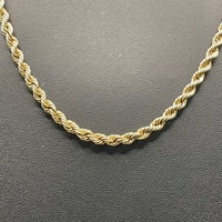 Unisex 9ct Yellow Gold Twist Rope Link Necklace
