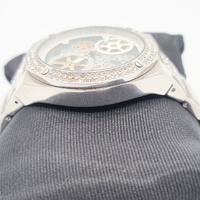 Guess Big Reveal GW0323G1 Mens Silver Stainless Steel Skeleton Watch