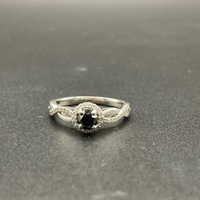 Ladies 18ct White Gold Natural Diamond and Sapphire Ring