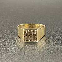 Mens 9ct Yellow Gold Natural Diamond Ring