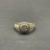 Ladies 9ct Yellow Gold Natural Diamond Cluster Ring