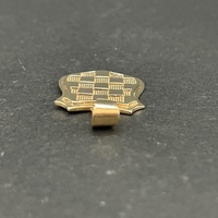 Unisex 9ct Yellow Gold Checkered Shield Pendant