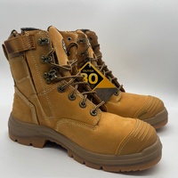 Oliver 55332Z Steel Cap Lace Up Zip Sided Mid Cut Wheat Safety Boots Size 9