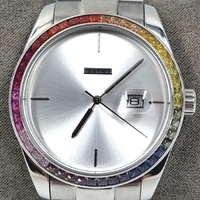 Saint Morta De Couler Silver Iced Rainbow Mens Watch Quartz Steel