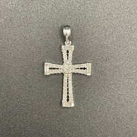 Ladies 18ct White Natural Diamond Cross Pendant