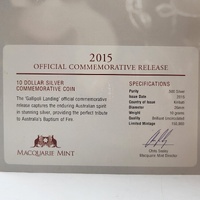 2015 Kiribati Gallipoli Landing $10 Silver Commemorative Coin Set