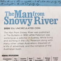 2020 Australia 50c Man from Snowy River UNC Royal Mint Carded Coin