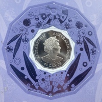 2020 Royal Australian Mint 50c Uncirculated Christmas Coin Purple Card
