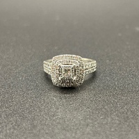 Ladies 14ct White Gold Natural Diamond Ring