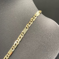 Unisex 9ct Yellow Gold Anchor/ Birdseye Link Necklace