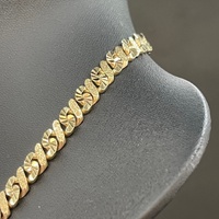 Mens 9ct Yellow Gold Diamond Cut Curb Link Necklace