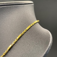 Unisex 22ct Yellow Gold Fancy Bar Link Necklace