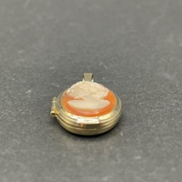 Ladies 9ct Yellow Gold Oval Cameo Pendant