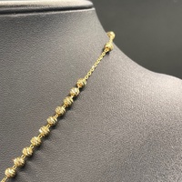Unisex 18ct Yellow Gold Saint Charbel Rosary Bead Necklace