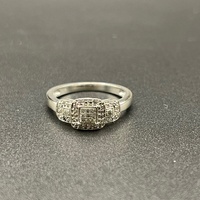 Ladies 9ct White Gold Natural Diamond Cluster Ring