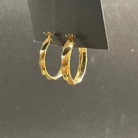 Ladies 9ct Yellow Gold Oval Hoop Earrings