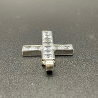 Ladies 925 Sterling Silver Cubic Zirconia Cross Pendant