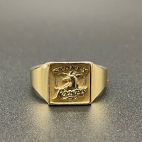 Mens 9ct Yellow Gold NRL Sydney Roosters Ring