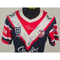 Sydney Roosters Signed Jersey Size L NRL Rugby League Autographed