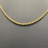 Ladies 9ct Yellow Twist Rope Link Necklace