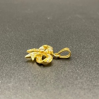 Ladies 18ct Yellow Gold Natural Diamond Bow Pendant