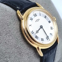 Rotary Gold Canterbury Ladies Quartz Watch LS05338/21 Black Leather Band