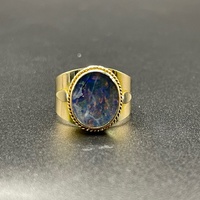 Ladies 9ct Yellow Gold Opal Stone Ring