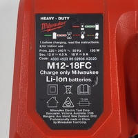 Milwaukee M12 M18 Corded Rapid Battery Charger M12-18FC 155W 50/60Hz 220-240V