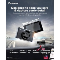 Pioneer VREC-H320SC Dash Cam FHD GPS ADAS HDR 64GB MicroSD Included