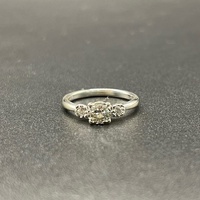 Ladies 10ct White Gold Natural Diamond Ring