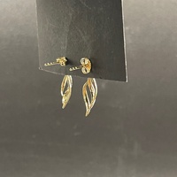Ladies 9ct Two Tone Gold Dangle Earrings
