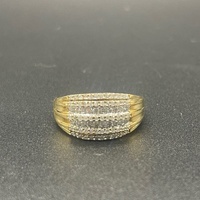 Ladies 9ct Yellow Gold Natural Diamond Cluster Ring