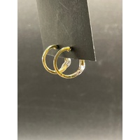 Ladies 9ct Yellow Gold Diamond Hoop Earrings
