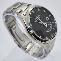 Seiko 5M84-0AB0 Kinetic Automatic Black Dial Silver Stainless Steel Watch
