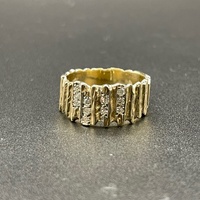 Ladies 9ct Yellow Gold Natural Diamond Cluster Ring