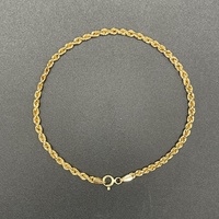 Ladies 9ct Yellow Gold Twist Rope Link Bracelet