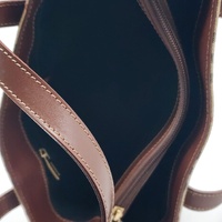 Burberry Haymarket Nova Check Coated Canvas Tote Bag with Brown Leather Trim