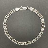 Mens 925 Sterling Silver Anchor Link Bracelet