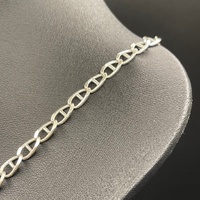 Unisex 925 Sterling Silver Anchor Link Chain & Crucifix Pendant