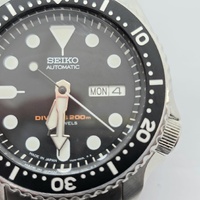 Seiko 7S26-0020 Automatic Diver Watch 200m Analog Black Dial Day Date