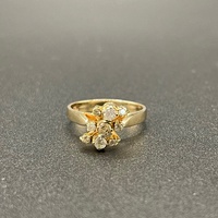 Ladies 9ct Yellow Gold Natural Diamond Ring