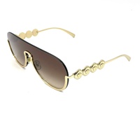 Versace VE2215 Medusa Aviator Sunglasses Pale Gold Brown Gradient with Case