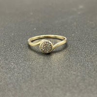 Ladies 10ct Yellow Gold Natural Diamond Cluster Ring
