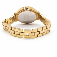 Elite 5089231 Ladies Gold Tone Watch Crystal Bezel Sunray Dial with Extra Links