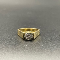 Unisex 18ct Yellow Gold Natural Diamond Ring