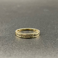 Ladies 9ct Yellow Gold Natural Diamond Band Ring