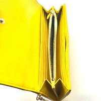 Versace Quilted Leather Vanitas Zip Around Womens Wallet Yellow