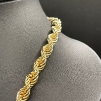 Unisex 9ct Yellow Gold Twist Rope Link Necklace