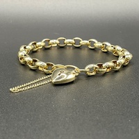 Ladies 9ct Yellow Gold Oval Belcher Link Bracelet